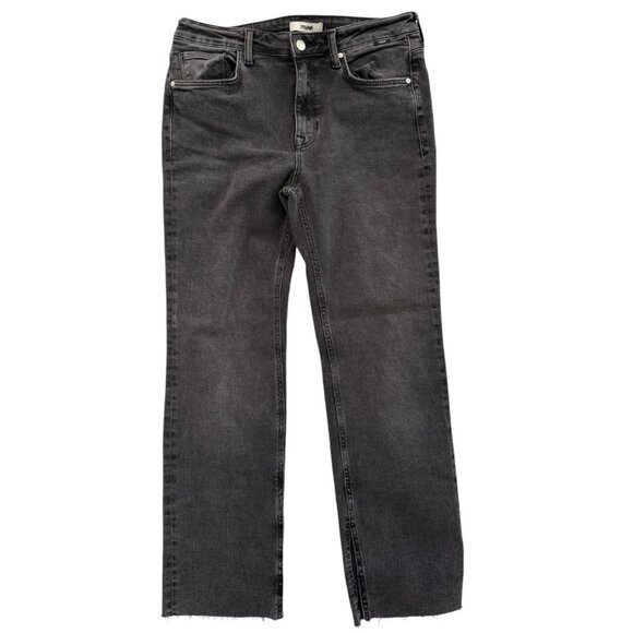 Cotton Black Mavi Maria Slit High Rise Flare Denim Jeans with Pockets - 30 x 30 - Picture 1 of 8